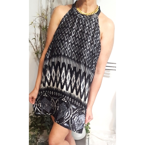 Encore🖤Large Black Long Halter Sleeveless Top/Dress - Picture 1 of 6